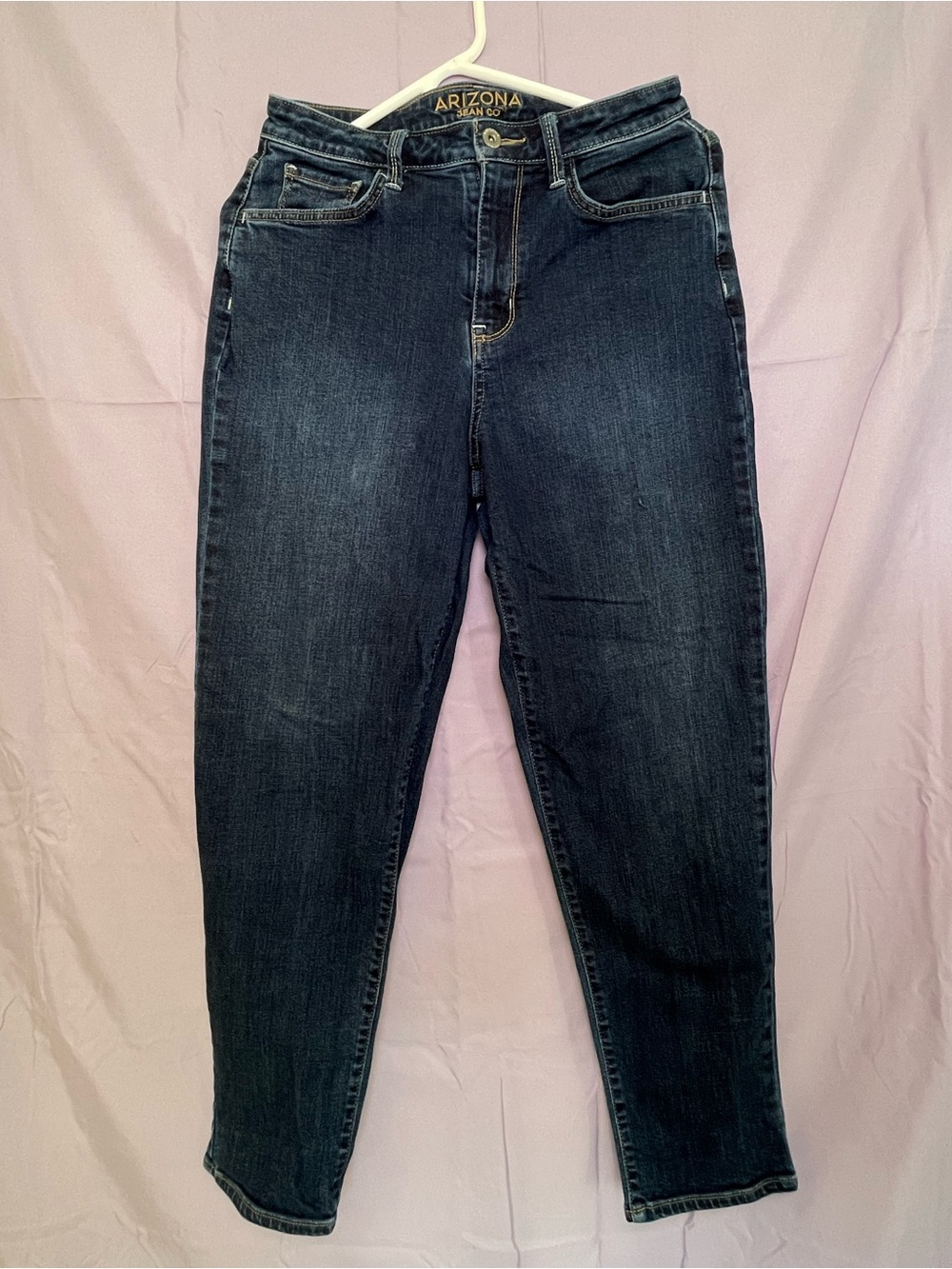 Arizona Jean Company Dark Indigo High-Rise Straight Jeans